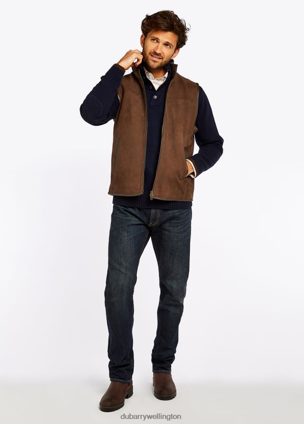 Clothing Dunhill Leather Gilet Walnut Dubarry Men 8P68RB963
