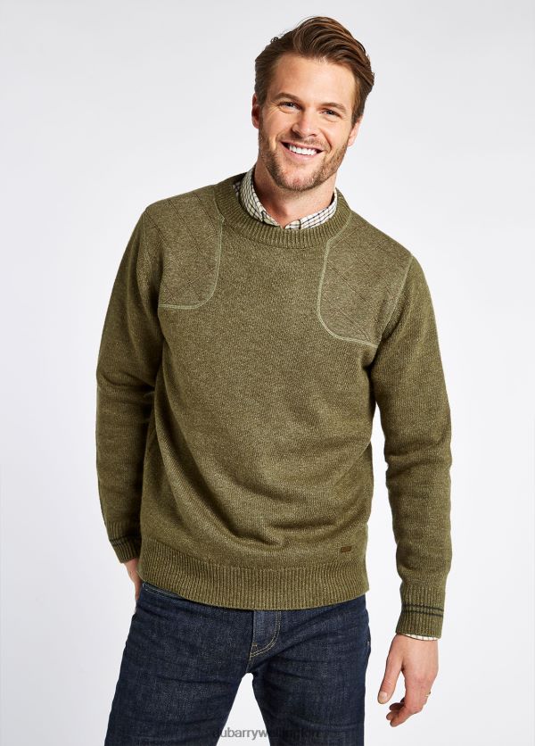 Clothing Clarinbridge Crew Neck Sweater Dusky Green Dubarry Men 8P68RB991
