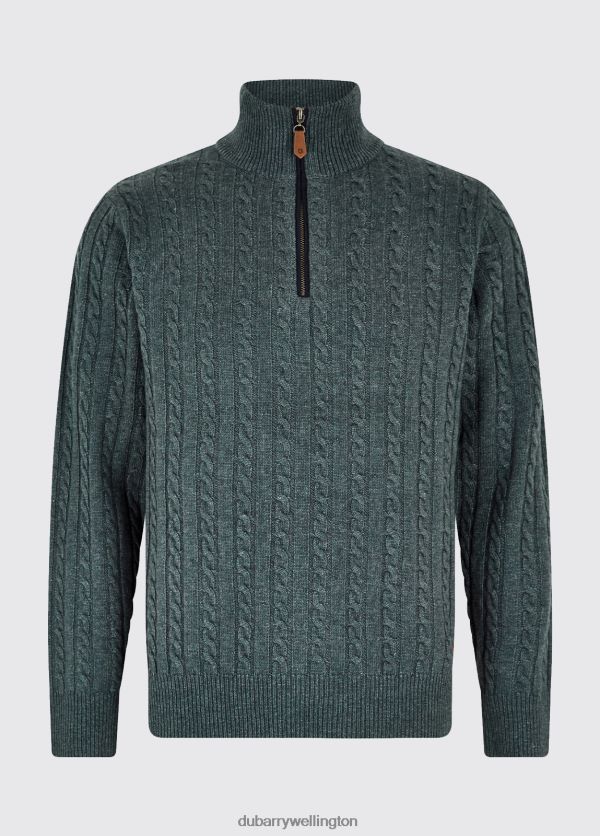 Clothing Cronin Zip Neck Sweater Dark Pebble Dubarry Men 8P68RB1100