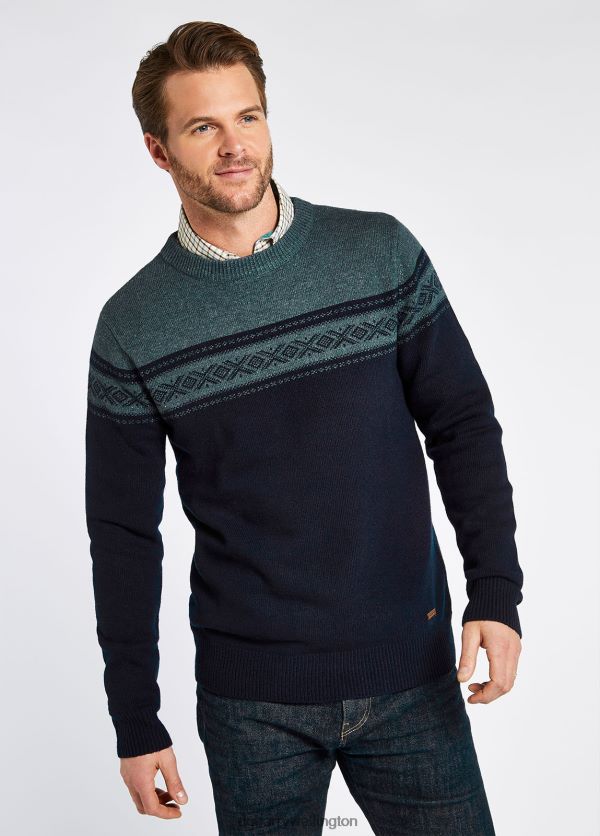 Clothing Longley Crew Neck Sweater Navy Dubarry Men 8P68RB1188