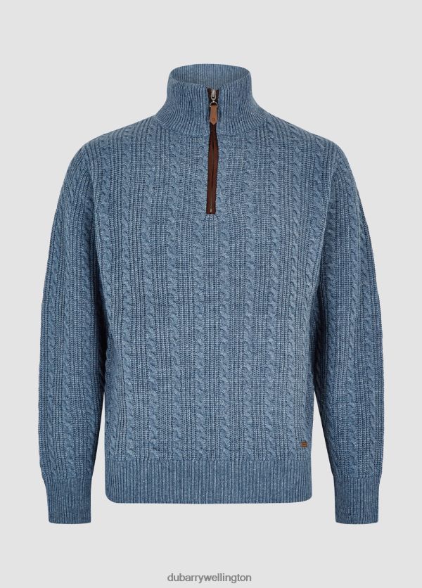 Clothing Portnahinch Knitted Sweater Slate Blue Dubarry Men 8P68RB1153