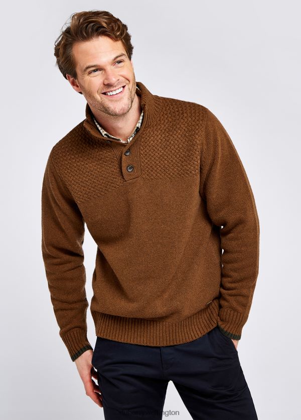 Clothing Roundwood Knitted Sweater Nutmeg Dubarry Men 8P68RB1192