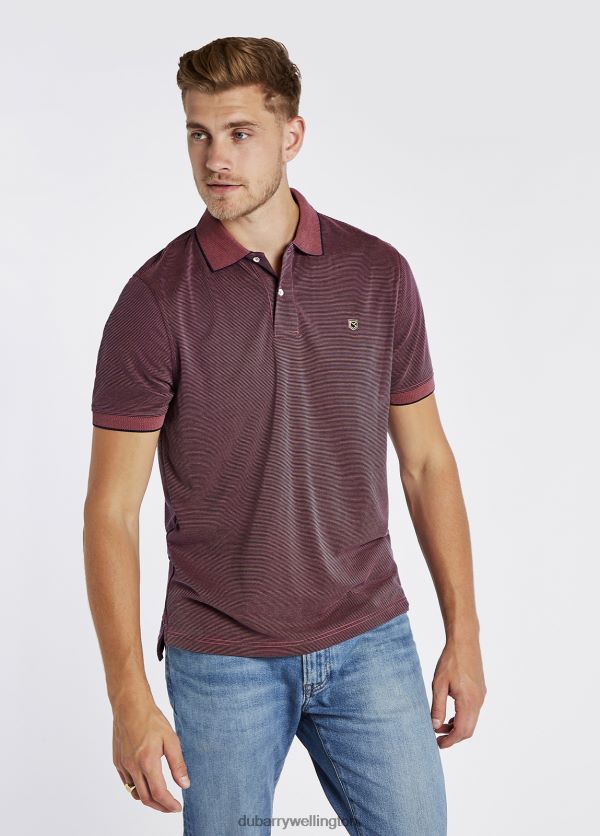 Clothing Mullaghmore Striped Polo Ruby Dubarry Men 8P68RB947