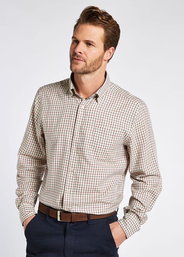 Clothing Connell Tattersall Check Shirt Dark Pebble Dubarry Men 8P68RB1015