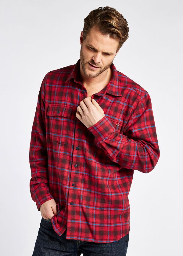 Clothing Shelbourne Check Flannel Shirt Cardinal Dubarry Men 8P68RB1091
