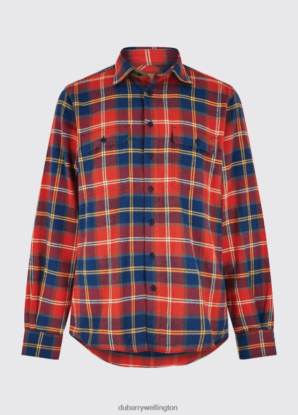 Clothing Shelbourne Check Flannel Shirt Indigo Dubarry Men 8P68RB1025