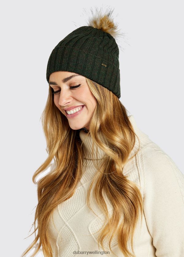 Accessories Curlew Knitted Hat with bobble Olive Dubarry Women 8P68RB423