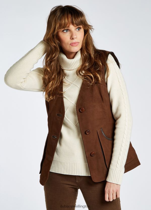 Clothing Allendale Leather Gilet Walnut Dubarry Women 8P68RB232