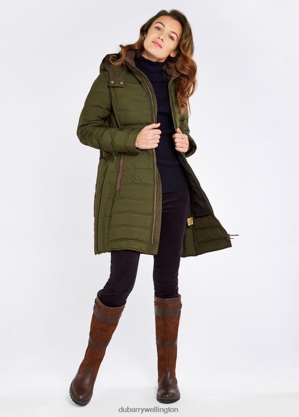 Clothing Ballybrophy Quilted Jacket Olive Dubarry Women 8P68RB185