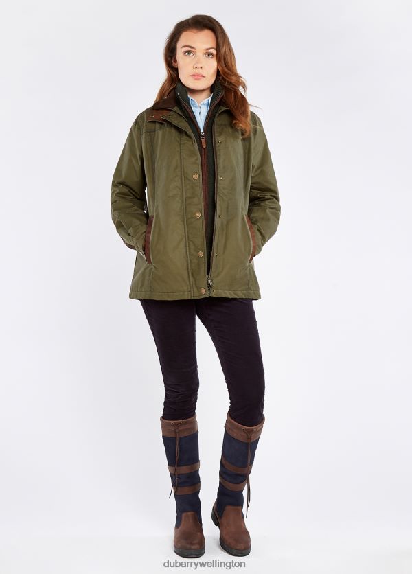 Clothing Mountrath Waxed Jacket Dusky Green Dubarry Women 8P68RB497