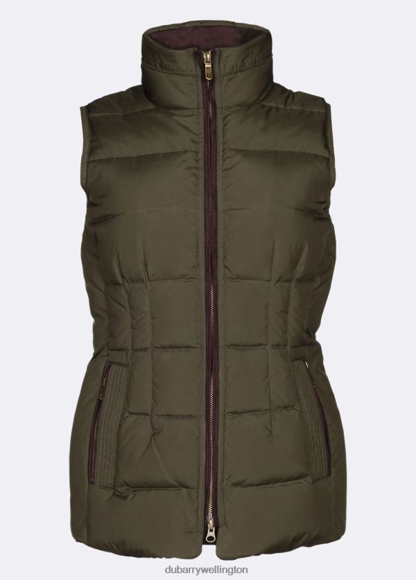 Clothing Spiddal Quilted Gilet Olive Dubarry Women 8P68RB285