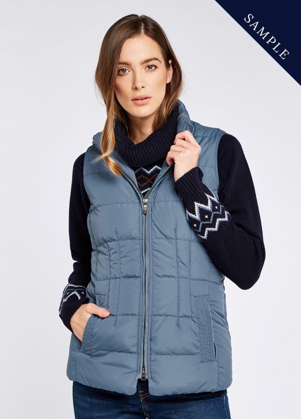 Clothing Spiddal Quilted Gilet Slate Blue Dubarry Women 8P68RB696