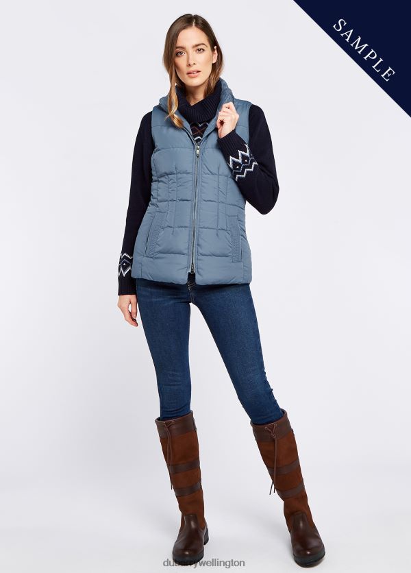 Clothing Spiddal Quilted Gilet Slate Blue Dubarry Women 8P68RB696