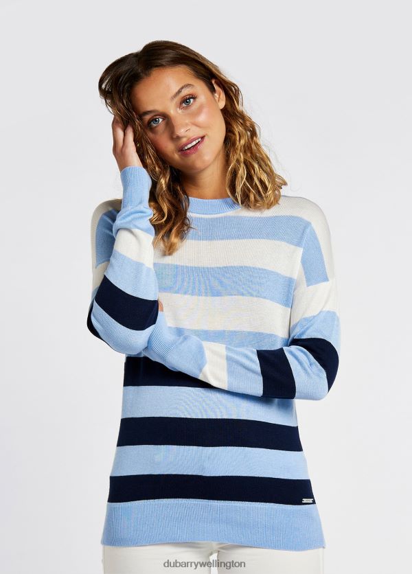 Clothing Aranmore Crew Neck sweater Light Sky Dubarry Women 8P68RB147