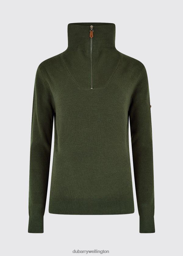 Clothing Kilbarry Zip Neck Sweater Olive Dubarry Women 8P68RB664