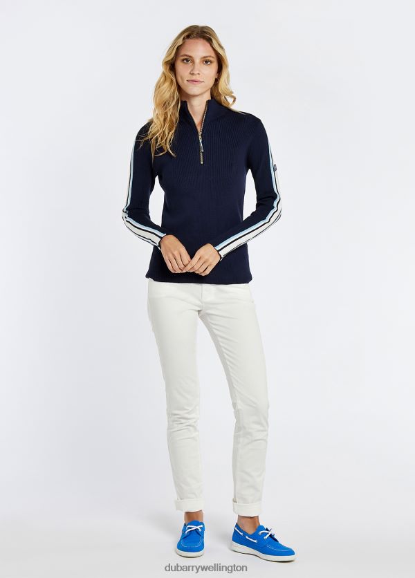 Clothing Killglass Zip Neck Sweater Navy Dubarry Women 8P68RB139