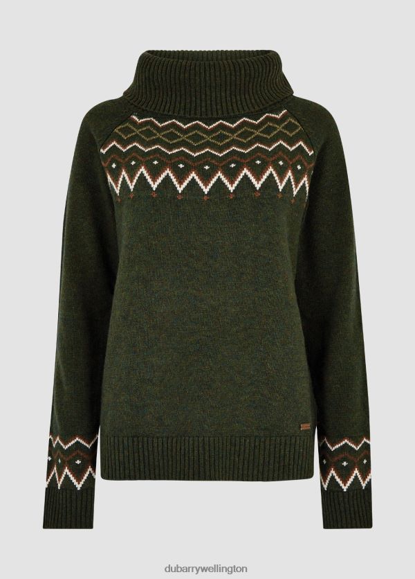 Clothing Riverstown Fair Isle Sweater Olive Dubarry Women 8P68RB521