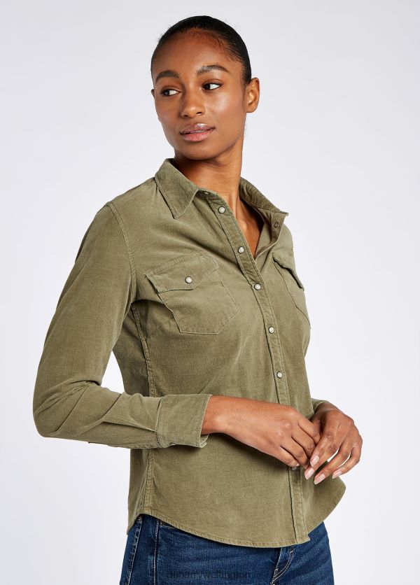 Clothing Angelica Pincord Shirt Dusky Green Dubarry Women 8P68RB227