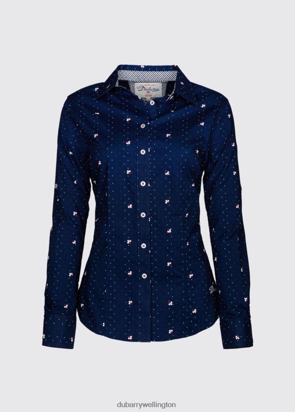 Clothing Azalea Printed Shirt Navy Dubarry Women 8P68RB624