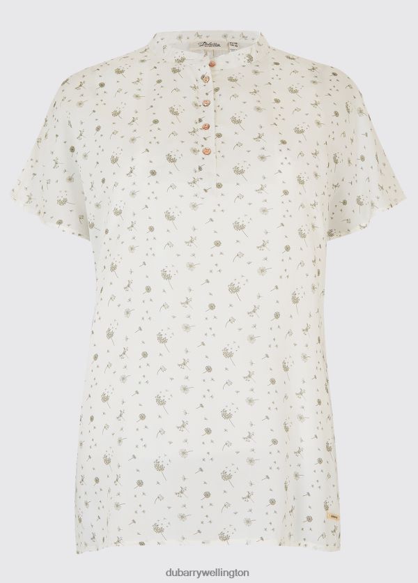 Clothing Waterfall Printed Top White Dubarry Women 8P68RB763