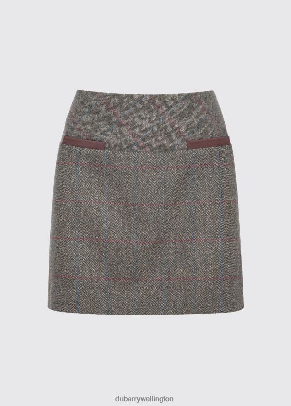 Clothing Clover Tweed Mini Skirt Moss Dubarry Women 8P68RB580