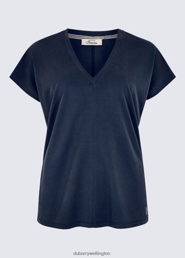 Clothing Laragh V-Neck Top Navy Dubarry Women 8P68RB817