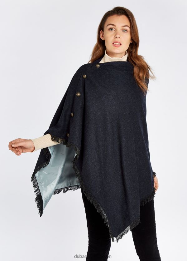 Clothing Hazelwood Tweed Poncho Navy Dubarry Women 8P68RB207