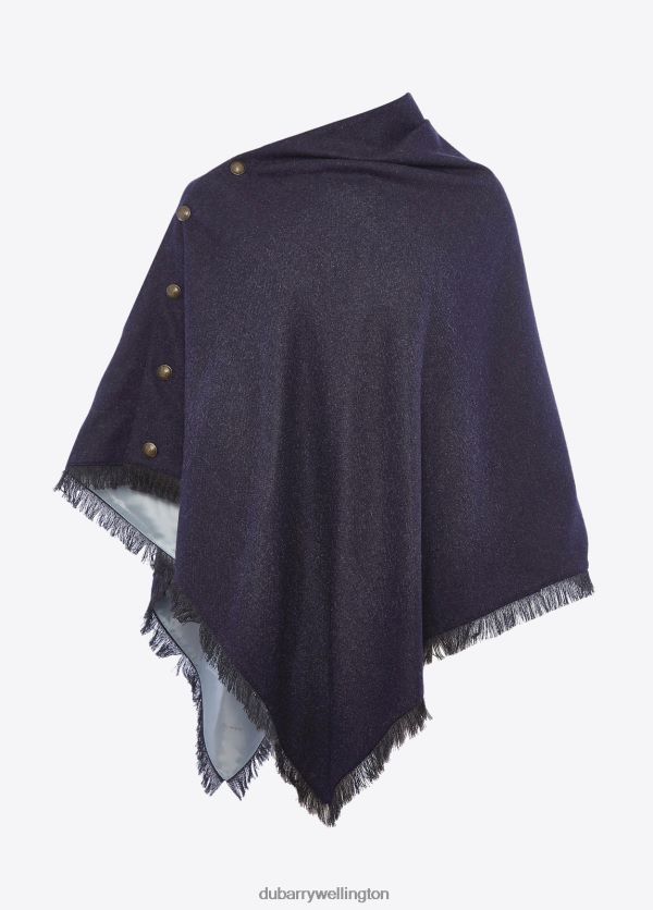 Clothing Hazelwood Tweed Poncho Navy Dubarry Women 8P68RB207