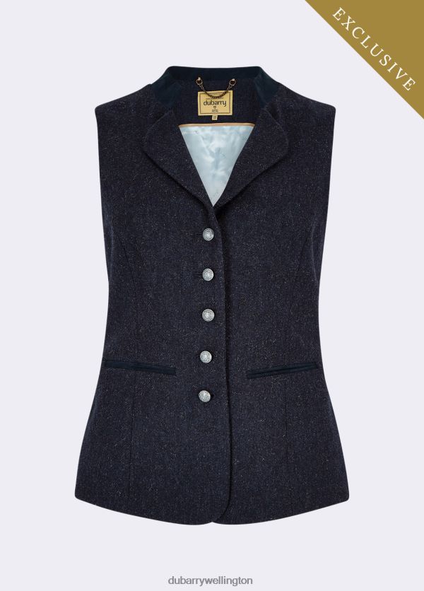 Clothing Spindle Tweed Waistcoat Navy Dubarry Women 8P68RB690
