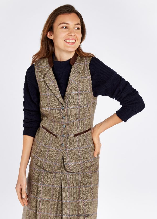 Clothing Spindle Tweed Waistcoat Woodrose Dubarry Women 8P68RB491